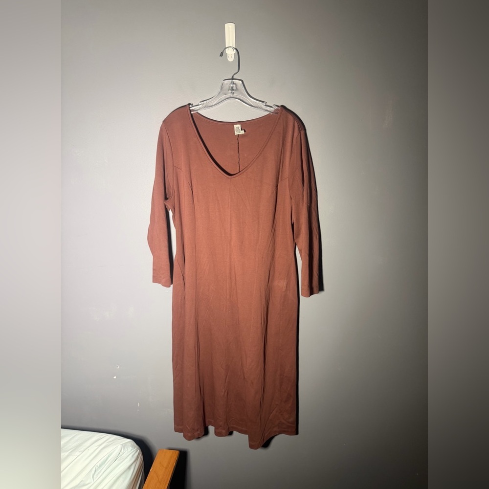 Peruvian Connection V-Neck Pima Cotton Knee Length Dress Size XL